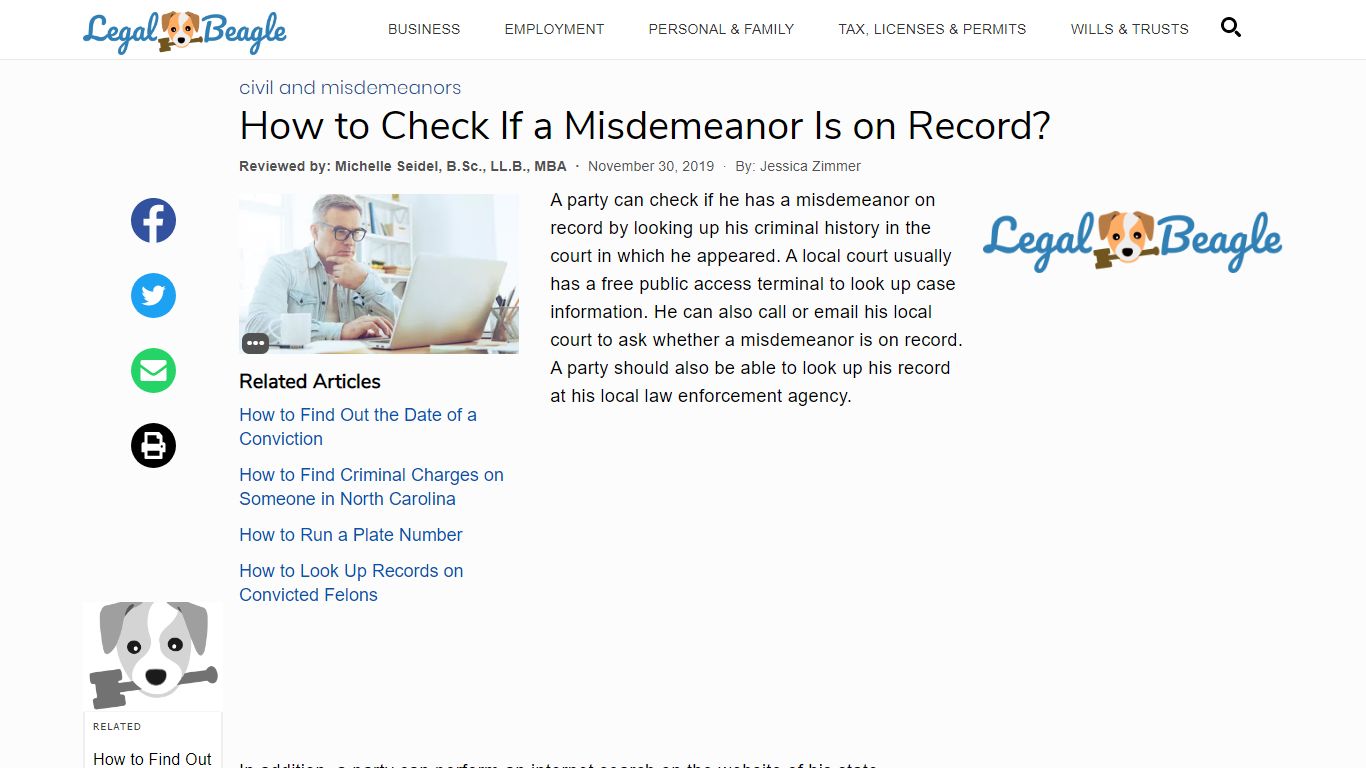 How to Check If a Misdemeanor Is on Record? | Legal Beagle