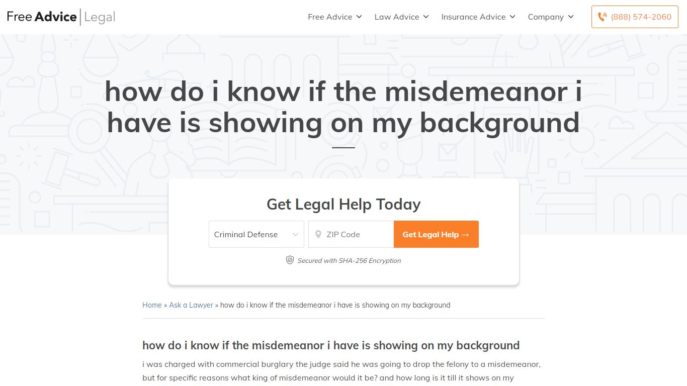 how do i know if the misdemeanor i have is showing on my background ...