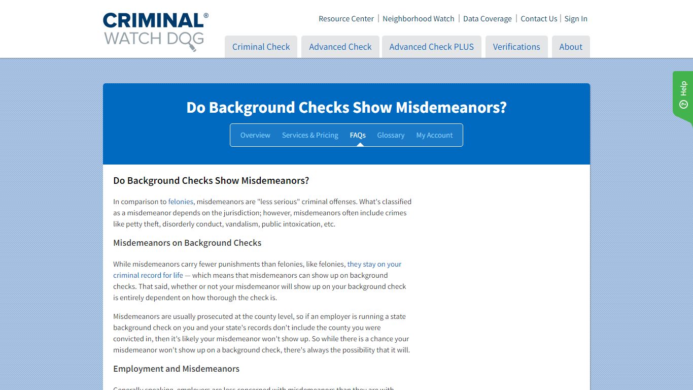 Do Misdemeanors Show Up On Background Checks? - CriminalWatchDog